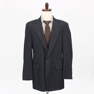 Paul Stuart 43L Gray Striped 2-Button Sport Coat Blazer Suit Jacket G969